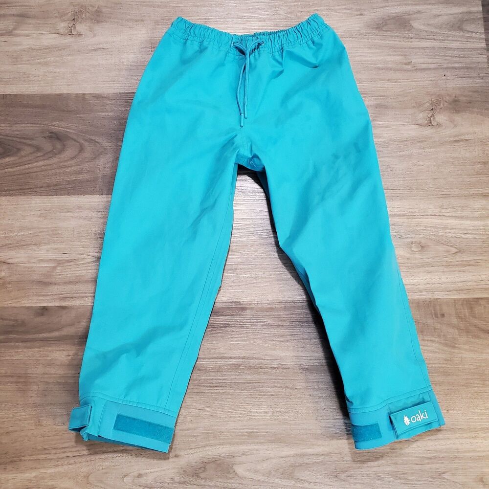 Oaki Waterproof Rain Pants Kids Youth Size 6/7 Blue Unisex Children Gorpcore
